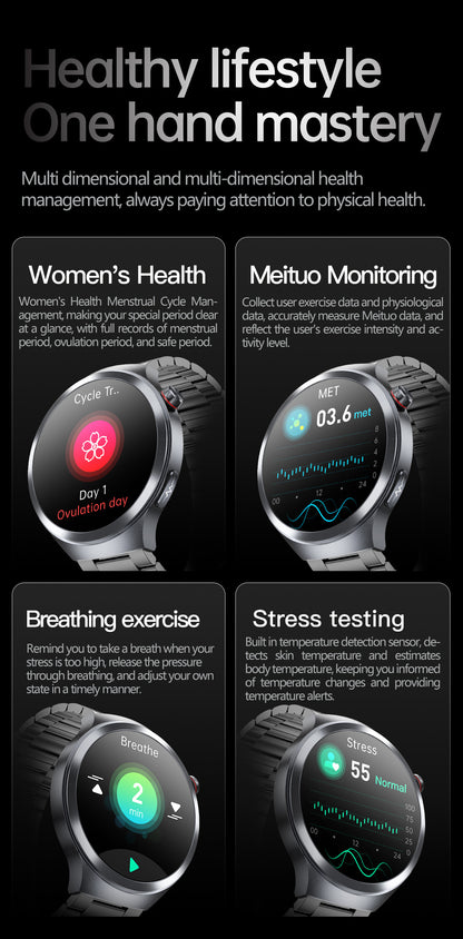 Smart Watch AMOLED Screen ECG Heart Rate Pressure Blood Oxygen Health