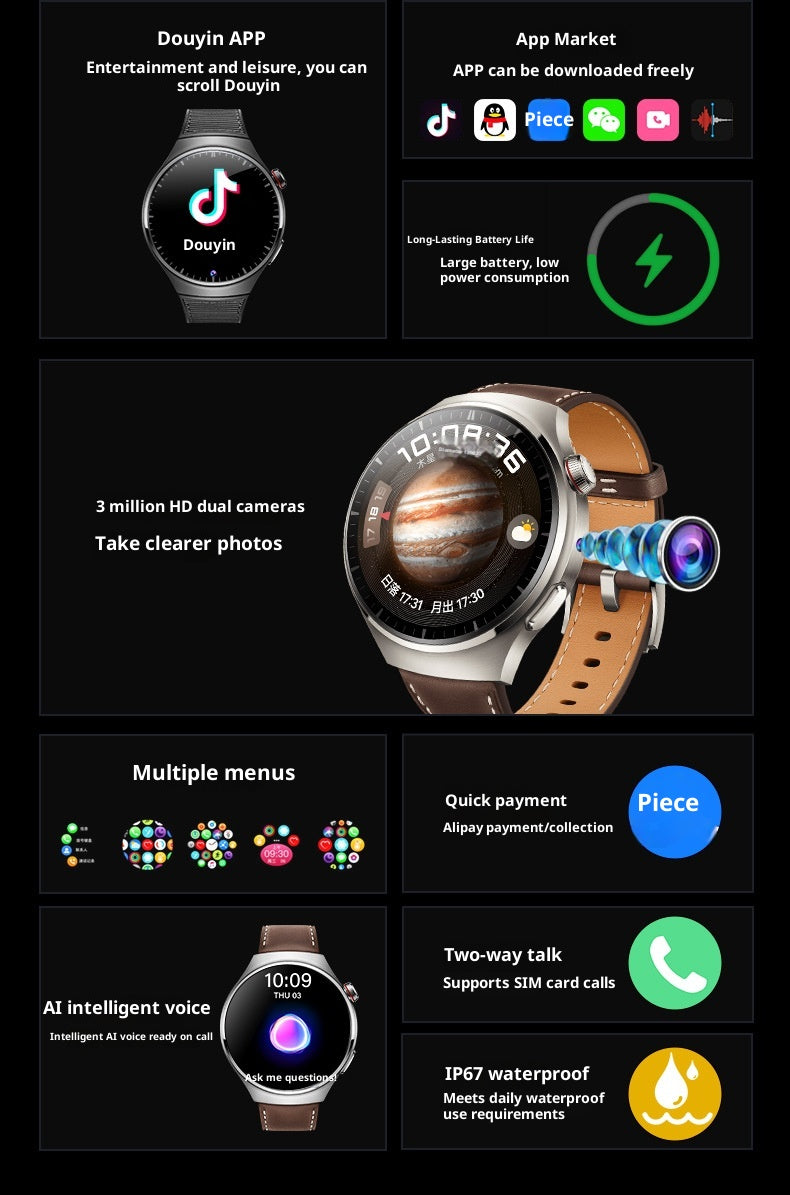 Plug-in Smart Watch Supports Google Download And Take Photos