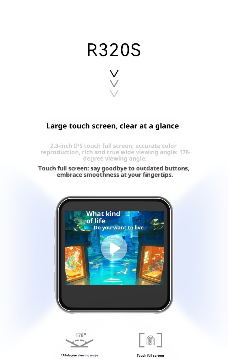 Full Screen Bluetooth Touch Player Student Walkman
