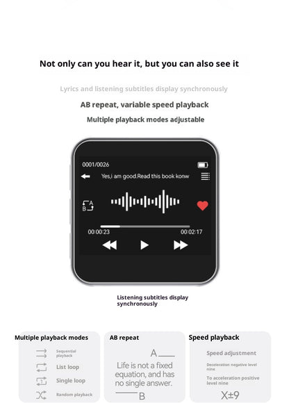 Full Screen Bluetooth Touch Player Student Walkman