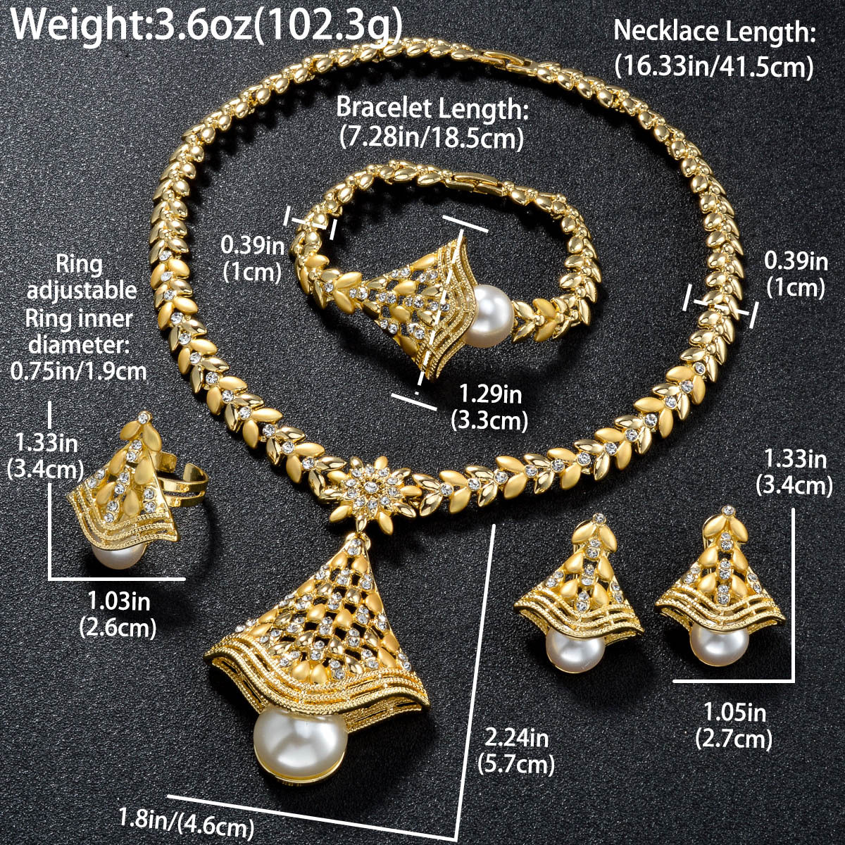 Jewelry 18k Gold-Plated Leaf Necklace