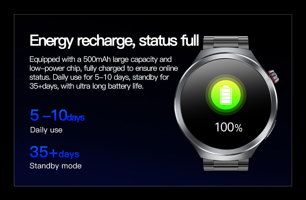 Smart Watch AMOLED Screen ECG Heart Rate Pressure Blood Oxygen Health